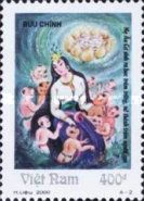 Âu Cơ gives birth to a hundred children