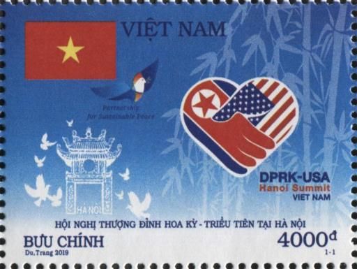Flags of North Korea and USA Forming a Heart