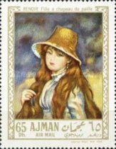 Jeune fille avec un chapeau de paille, Renoir (1884)