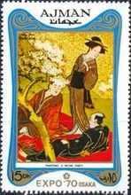 Cherry Blossom Party Picnic (detail), by Hishikawa Masanobu