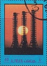 The Sun Behind Launch Platforms