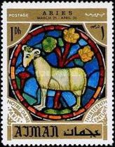 Aries, Zodiac sign in the Notre Dame Cathedral, Paris