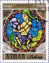 Aquarius, Zodiac Sign in the Notre Dame Cathedral, Paris