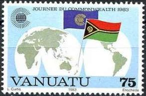 Map of the World, Flags of the Commonwealth and Vanuatu