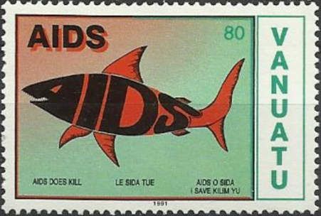 Shark with inscription AIDS