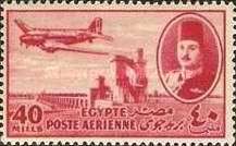 Aircraft DC-3 Dakota over Nile Dam & King Farouk with overpr