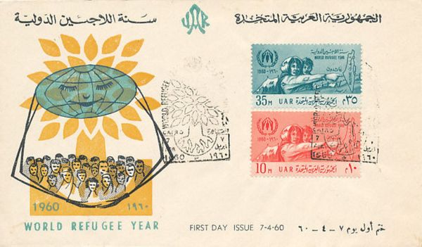 Refugees pointing to Palestine