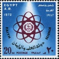 20th Anniversary - Atom Symbol "Faith and science"