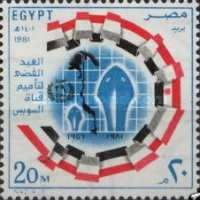 Flag Surrounding Map of Suez Canal