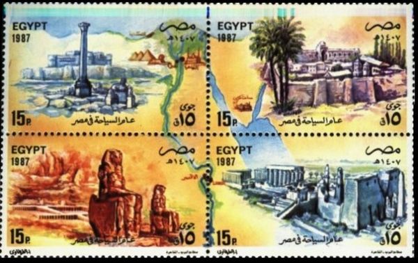 Column of Alexandria, Cairo Citadel and Gizeh Sphinx