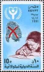 Woman learning to write, fingerprint