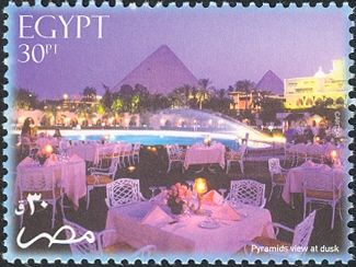 Pyramids View at dusk