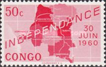 Map of independent Republic of Congo and date '30 Juin 1960'