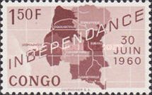 Map of independent Republic of Congo and date '30 Juin 1960'