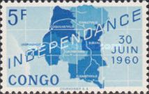 Map of independent Republic of Congo and date '30 Juin 1960'