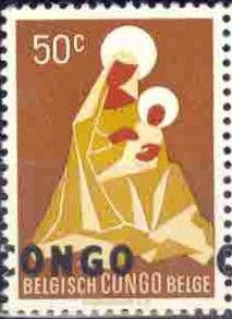Madonna and child overprinted CONGO