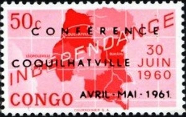 Map of independent Republic of Congo and date '30 Juin 1960'