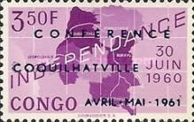 Map of independent Republic of Congo and date '30 Juin 1960'