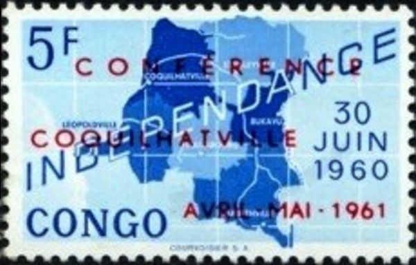 Map of independent Republic of Congo and date '30 Juin 1960'