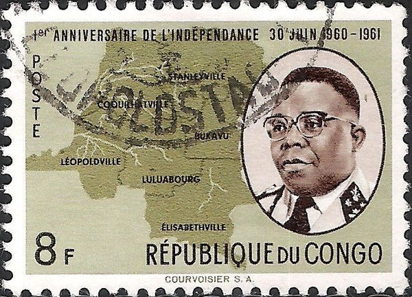 Map and President Joseph Kasavubu