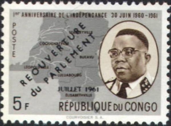 Map and President Joseph Kasavubu