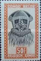 “Buadi-Muadi” mask with squared features, overprinted