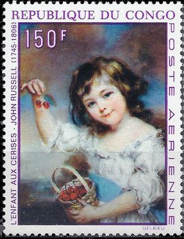 Small Girl Presenting Cherries by John Russell