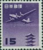 Douglas DC-4 over the Horyu-ji Pagoda, Nara 15¥