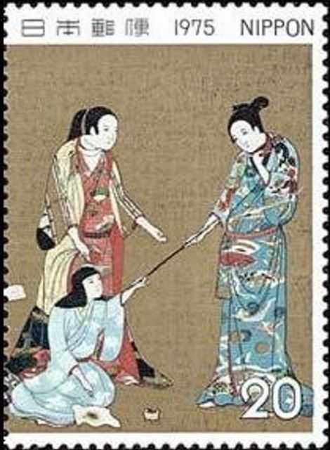 Detail from the Matsuura Shrine Folding Screen (16th cent,)