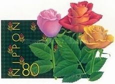 Stamp Greeting. Roses