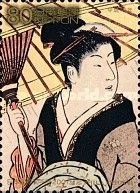 Detail of "Three Women in the Rain" by Torii Kiyonaga, 1783
