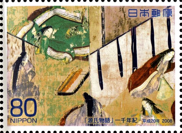 Illustrated handscroll of "Tale of Genji": "Sawarabi"