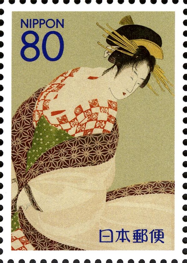 "The White Surcoat" by Kitagawa Utamaro, 1796-98