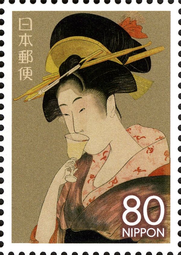 "Glass Goblet" by Kitagawa Utamaro, 1795–96