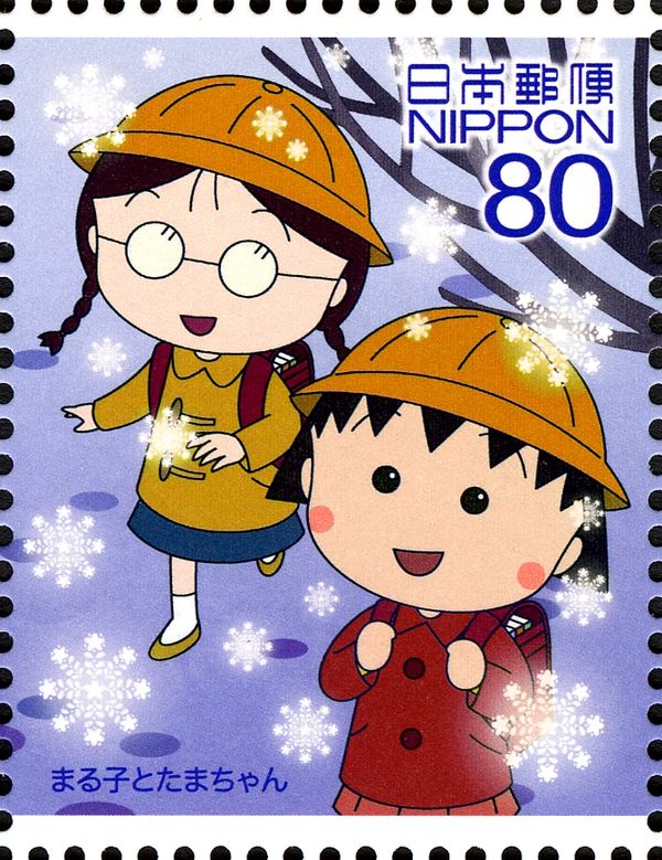 Tama-chan & Maruko with Snowflakes