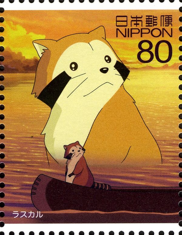 Rascal the Racoon in a Canoe