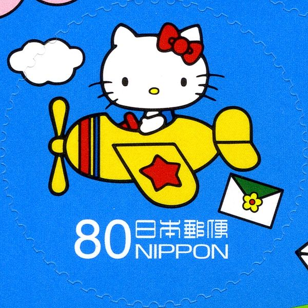Hello Kitty Flying a Plane