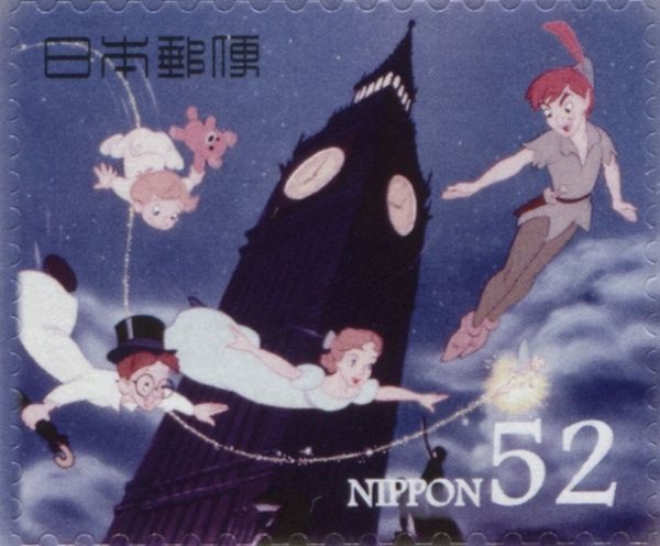 Peter Pan with Wendy, John and Michael Darling