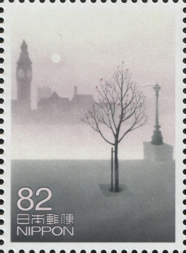 Morning Mist in Riverside Town