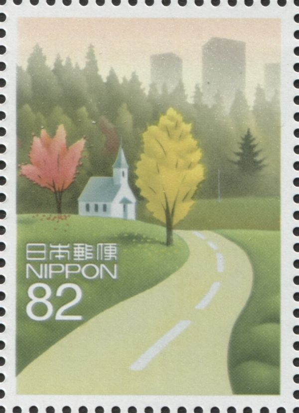 Gingko Tree and Church