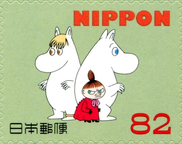 Moomin, Snork Maiden, and Little My