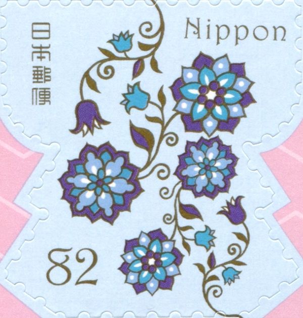 Flower Pattern (Karahana) on Robe-shaped Stamp