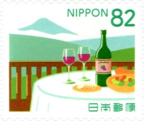 Wine and Glasses, Mt Fuji