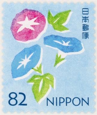 Leaves and Flowers of Morning Glory (Ipomoea tricolor)