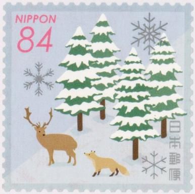 Deer and Fox in the Pines