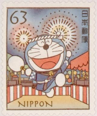 Doraemon Enjoying Himself at a Festival