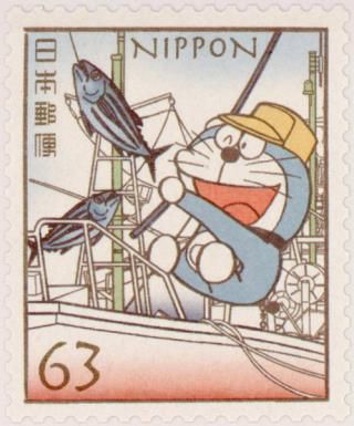 Doraemon Tuna Fishing With a Rod