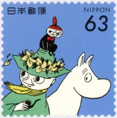 Snufkin, Little My and Moomin
