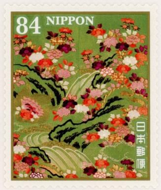Peony and Waterfall Pattern Furisode (detail)