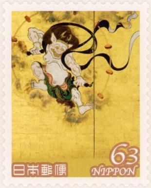 Fujin and Raijin, Tawaraya Sōtatsu (det. from left screens)